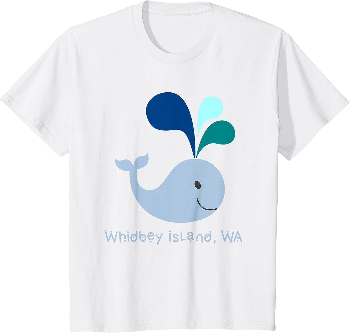 Whidbey Island Washington Cute Whale Lover Cartoon T-Shirt - White