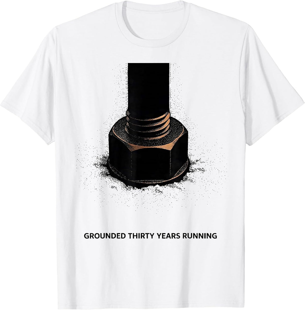 Men's Grounded Thirty Years Running Funny Electrician Gift T-Shirt - White
