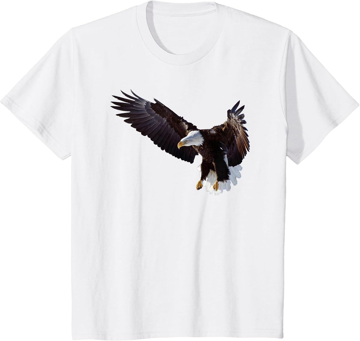 Lovely American Bald Eagle in Flight Photo Portrait T-Shirt - White