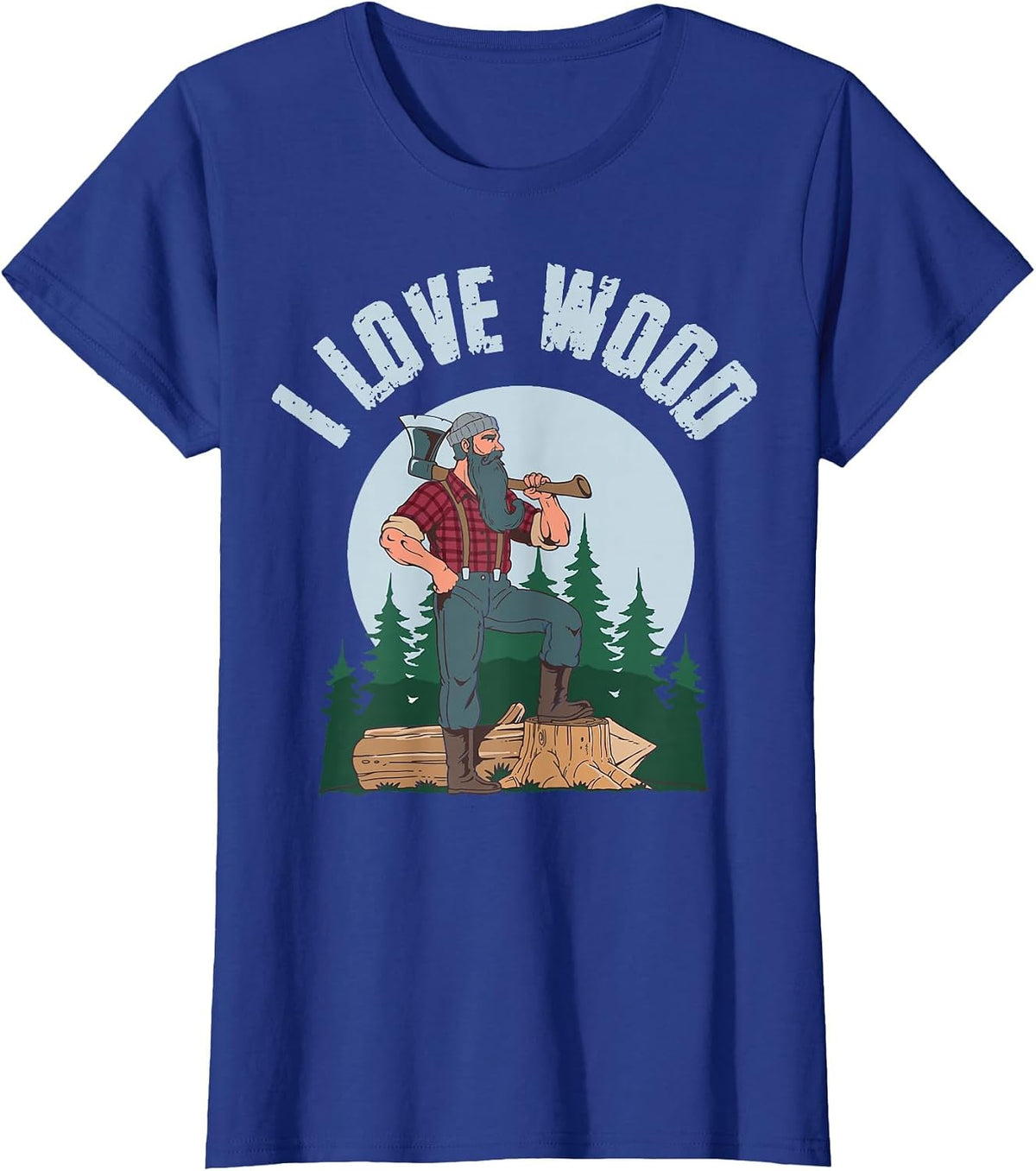 I Love Wood T-Shirt - Royal Blue