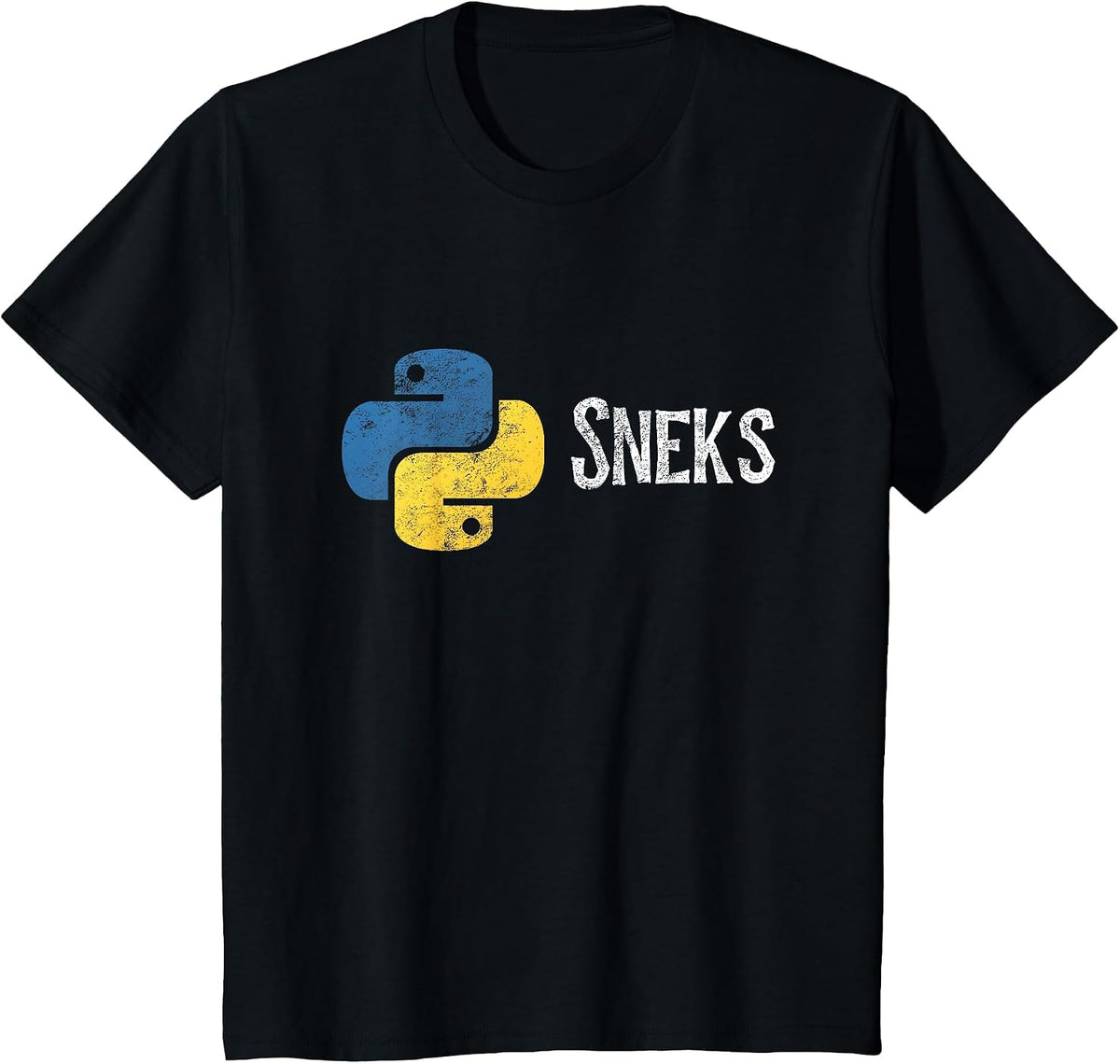 Python Programming Funny Programmer Python Logo Sneks T-Shirt - Black