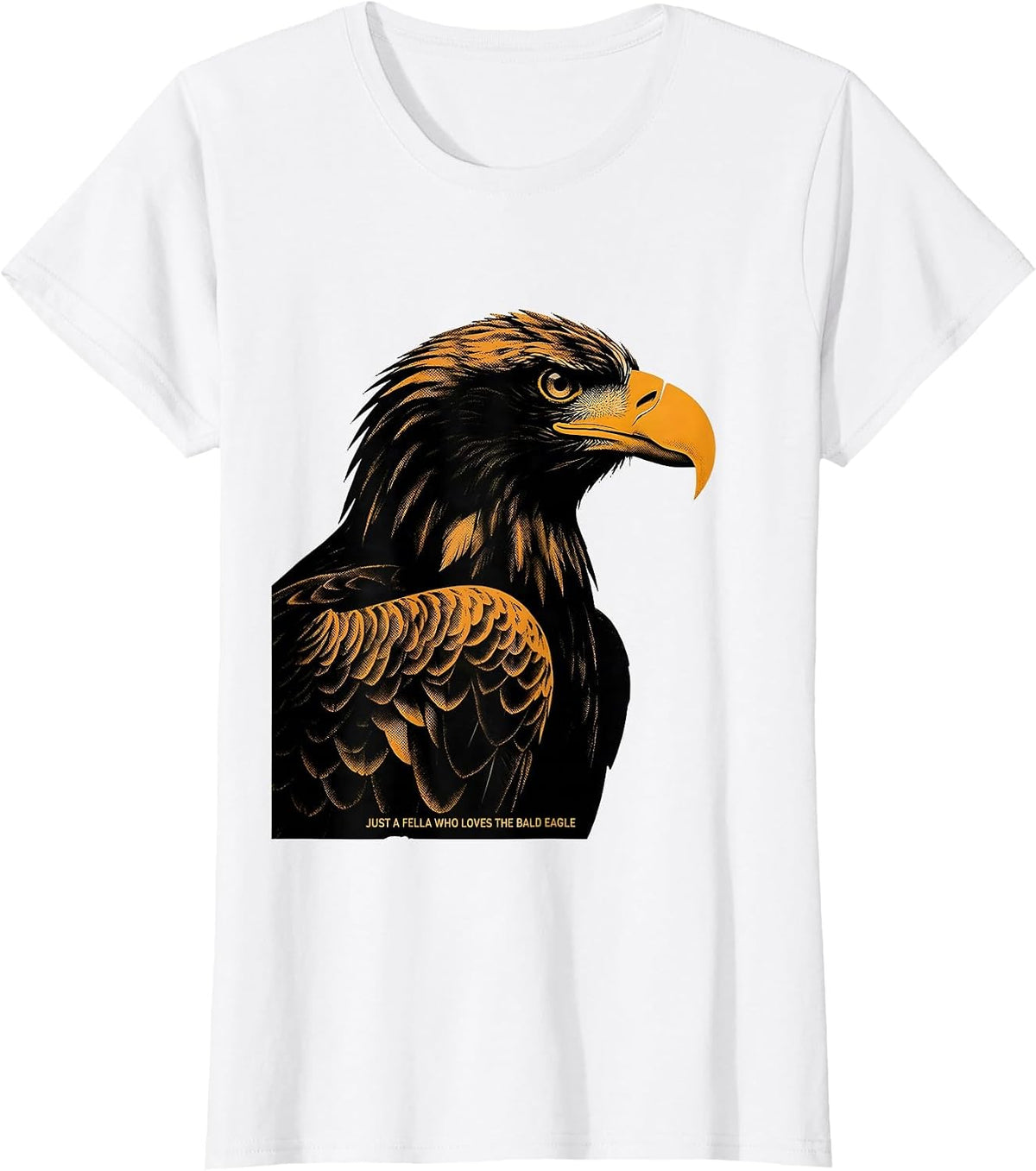 Just A Fella Who Loves The Bald Eagle Retro Patriotic T-Shirt - White