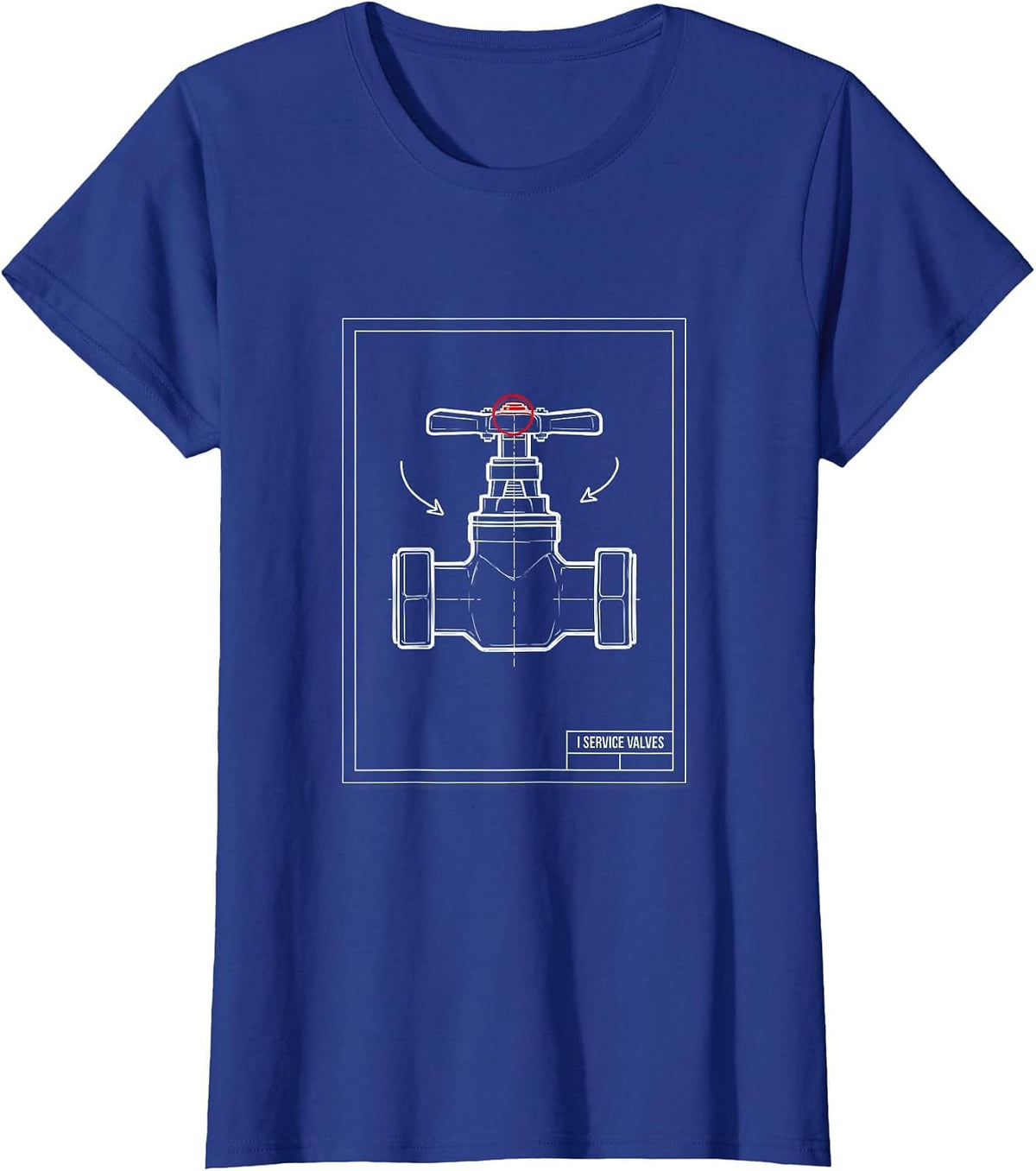 Women's I Service Valves Funny Plumber Dad Joke Gift Plumbing T-Shirt - Royal Blue