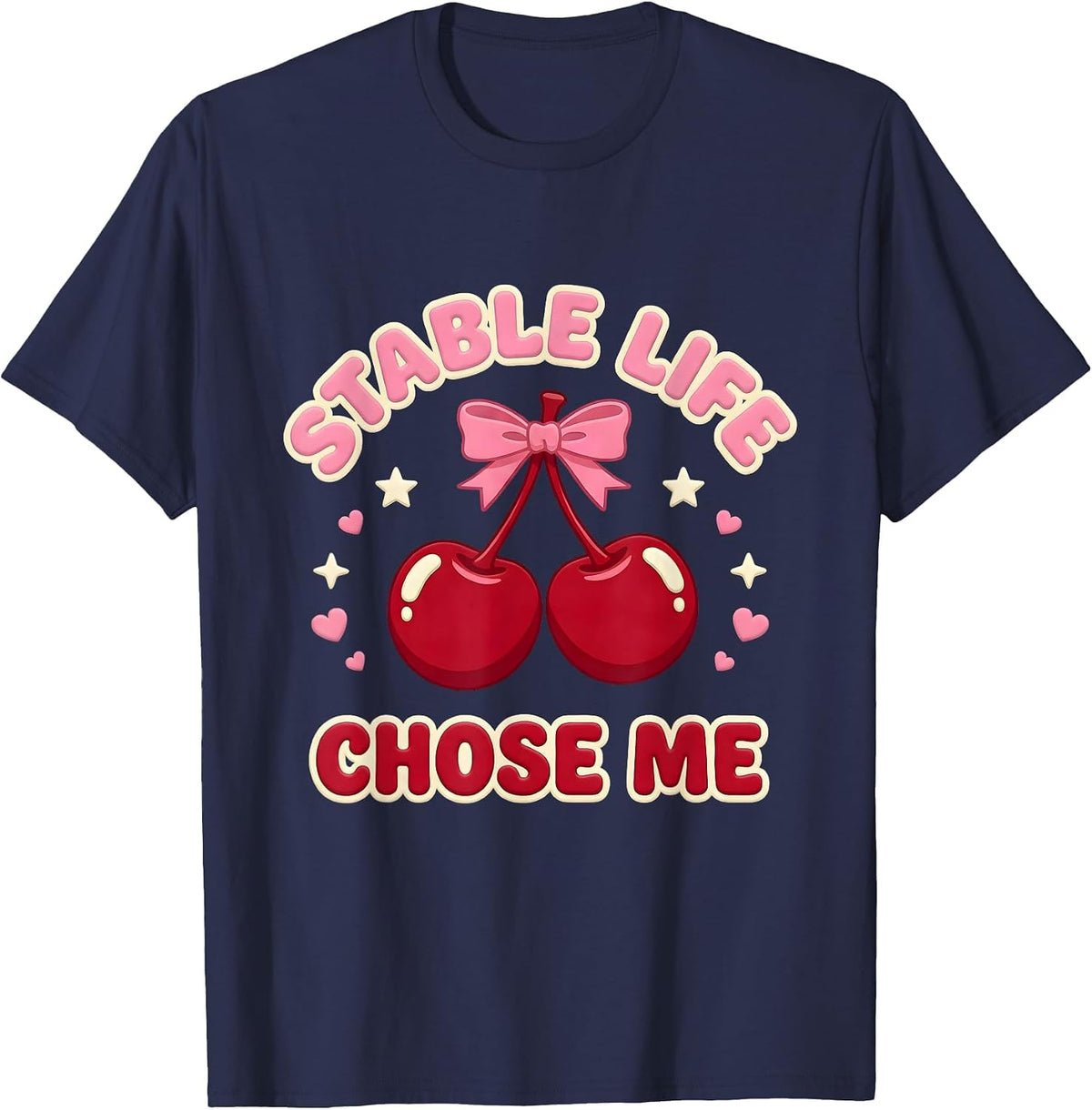 Stable Life Chose Me Horse Lover Design T-Shirt - Navy Blue