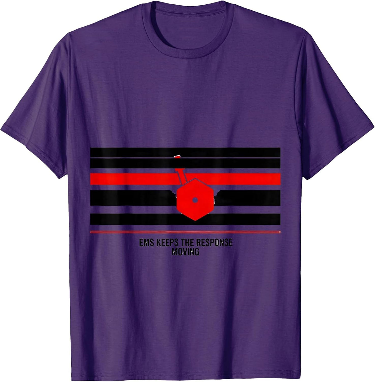 EMS Keeps The Response Moving Patriotic Tribute First T-Shirt - Purple