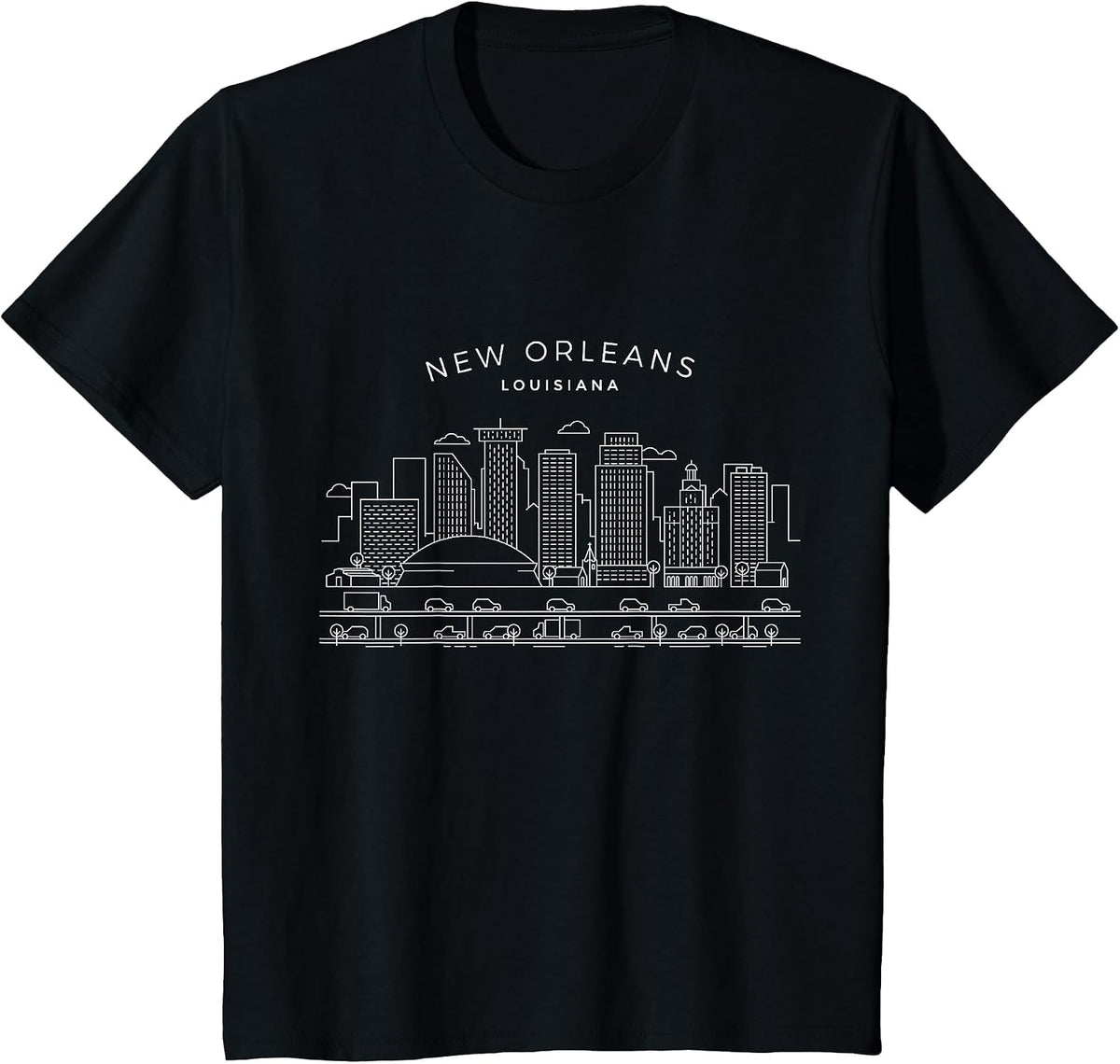 New Orleans Skyline NOLA Vintage New Orleans Louisiana T-Shirt - Black