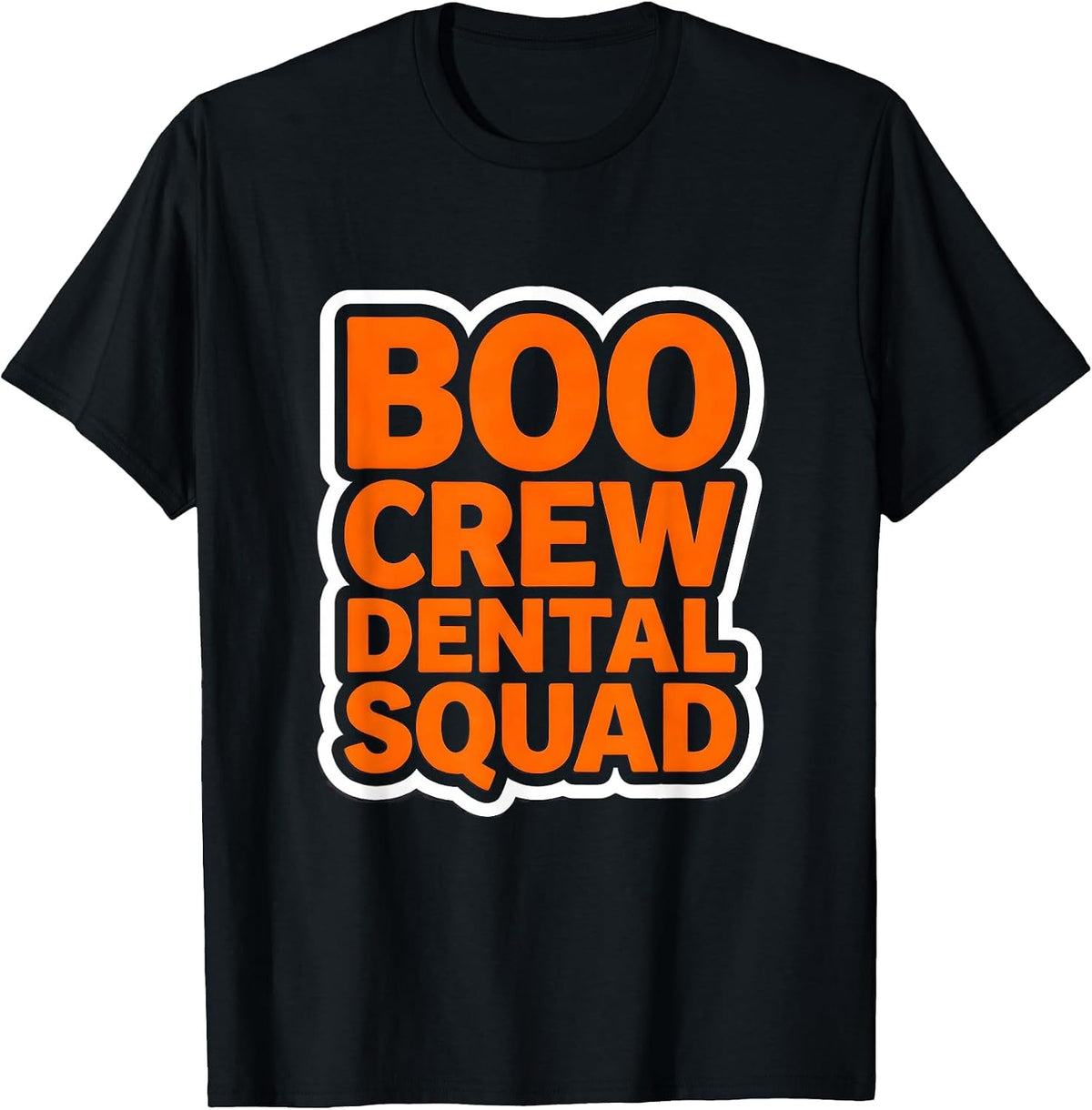 Men's Boo Crew Dental Squad Halloween Design T-Shirt - Black