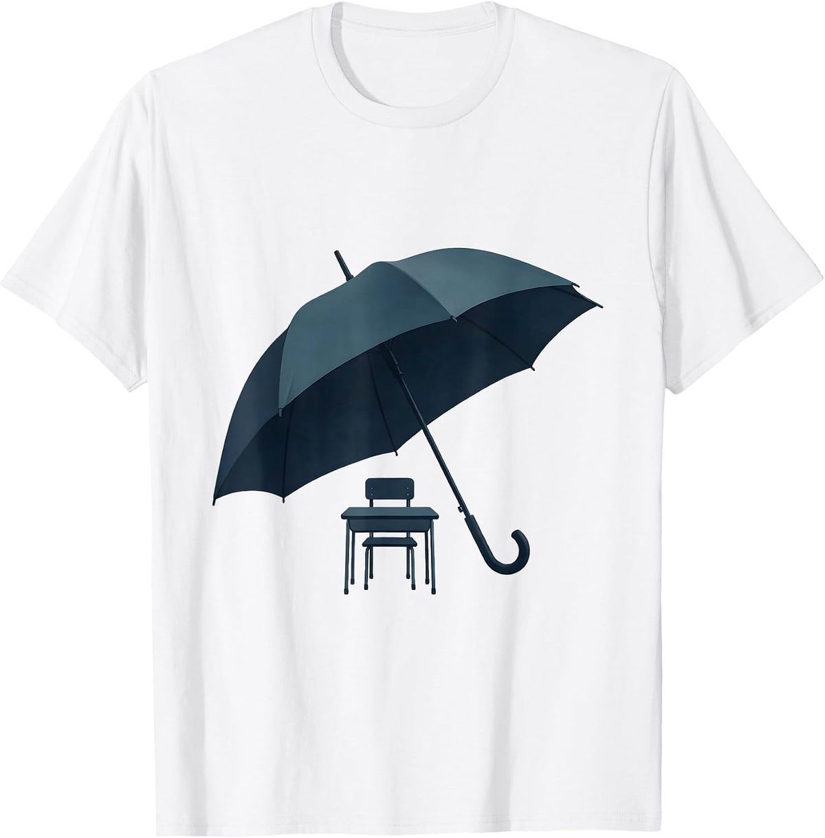 Men's Paraprofessional Protective Umbrella School Desk T-Shirt - White