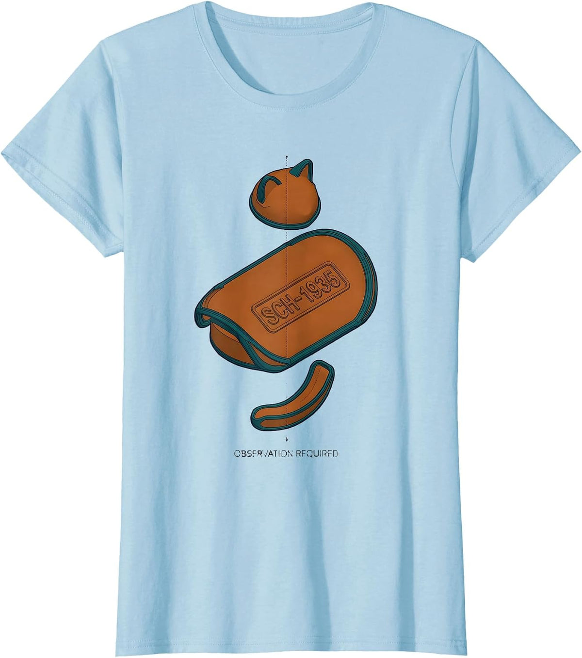 Observation Required Funny Quantum Physics Geek Humor T-Shirt - Baby Blue
