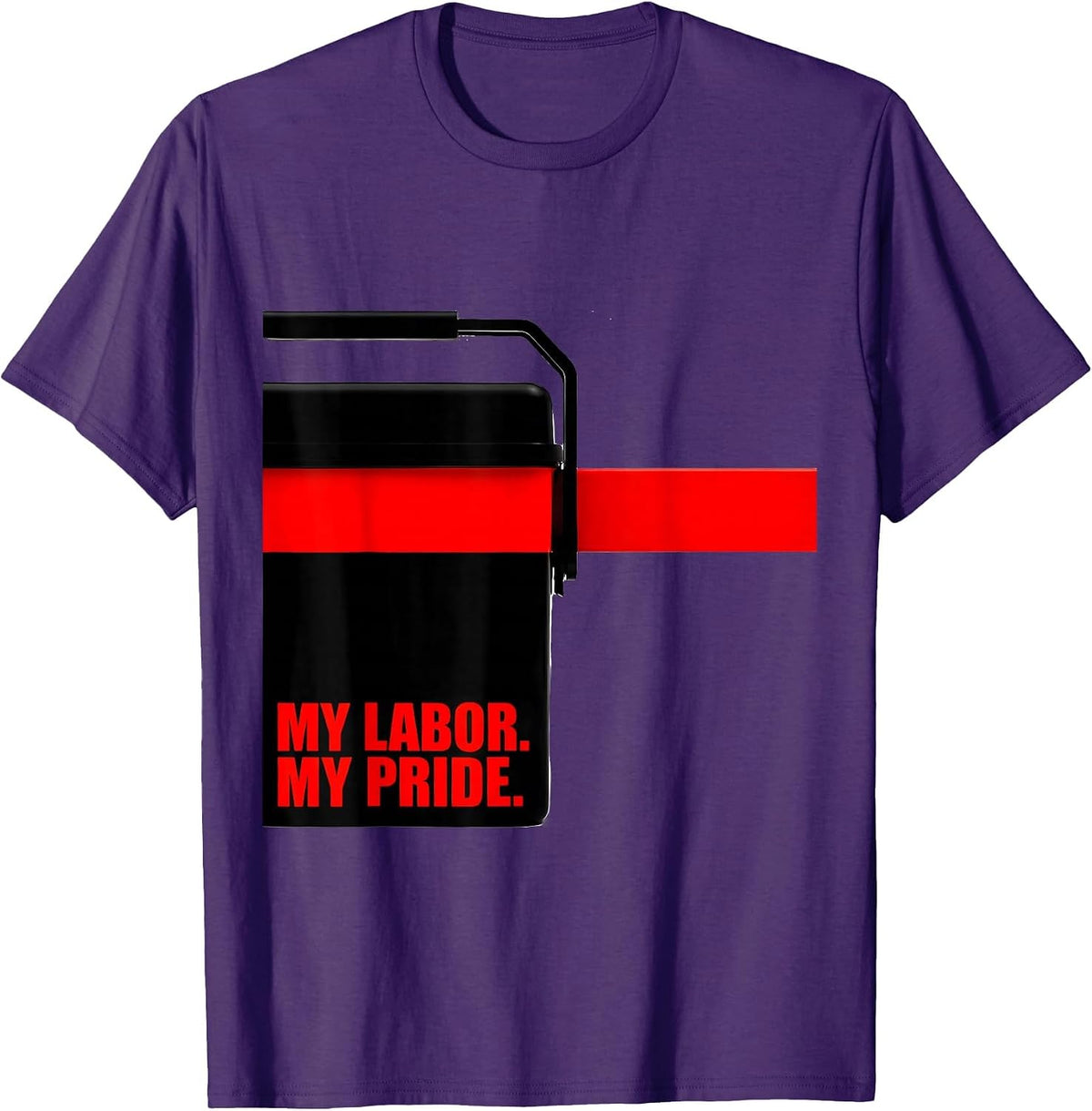 Men's My Labor My Pride Patriotic Labor Day Union Worker Graphic T-Shirt - Purple