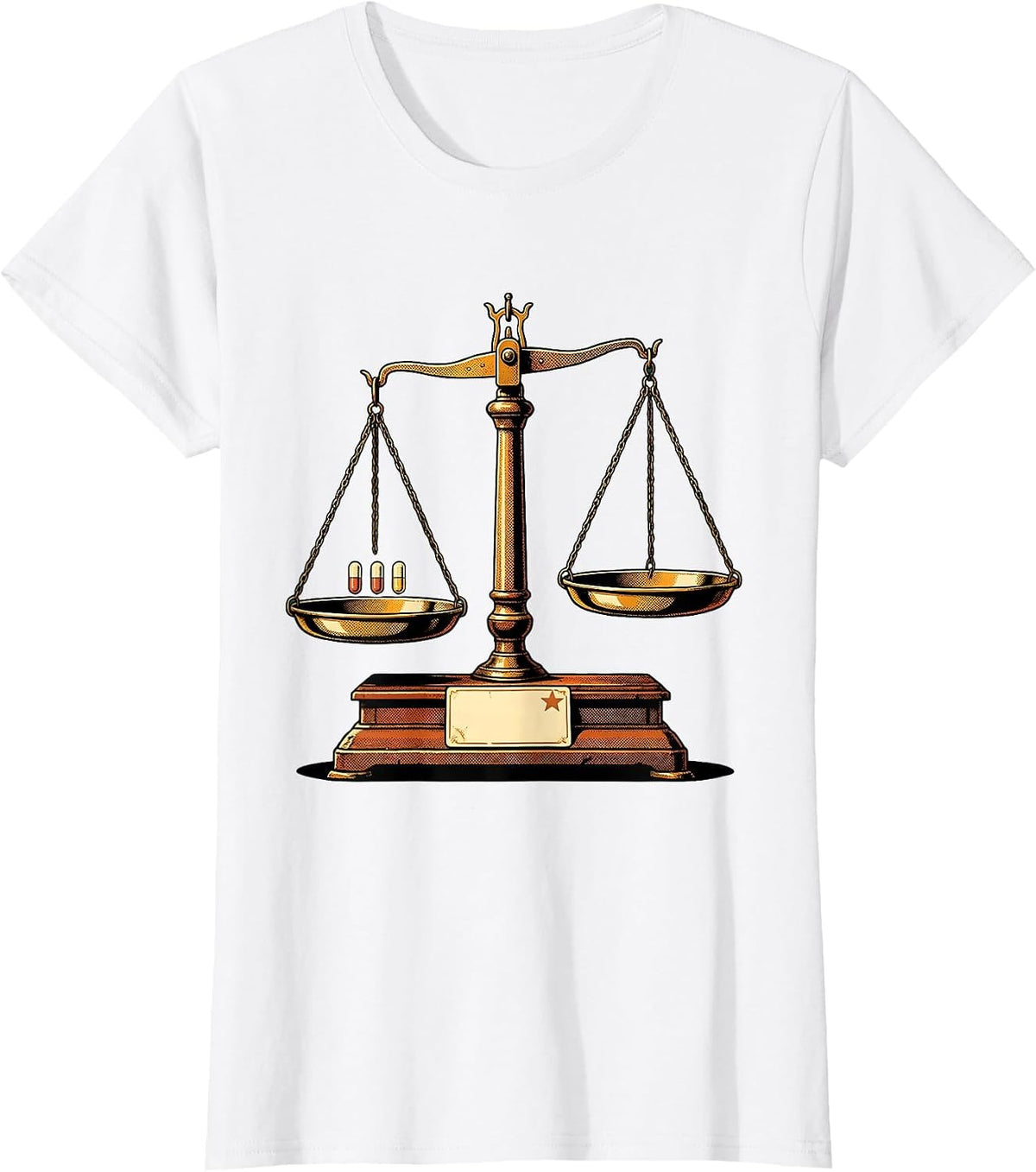 Women's Pharmacy Balance Scale Vintage Cute Pharmacy Tech T-Shirt - White