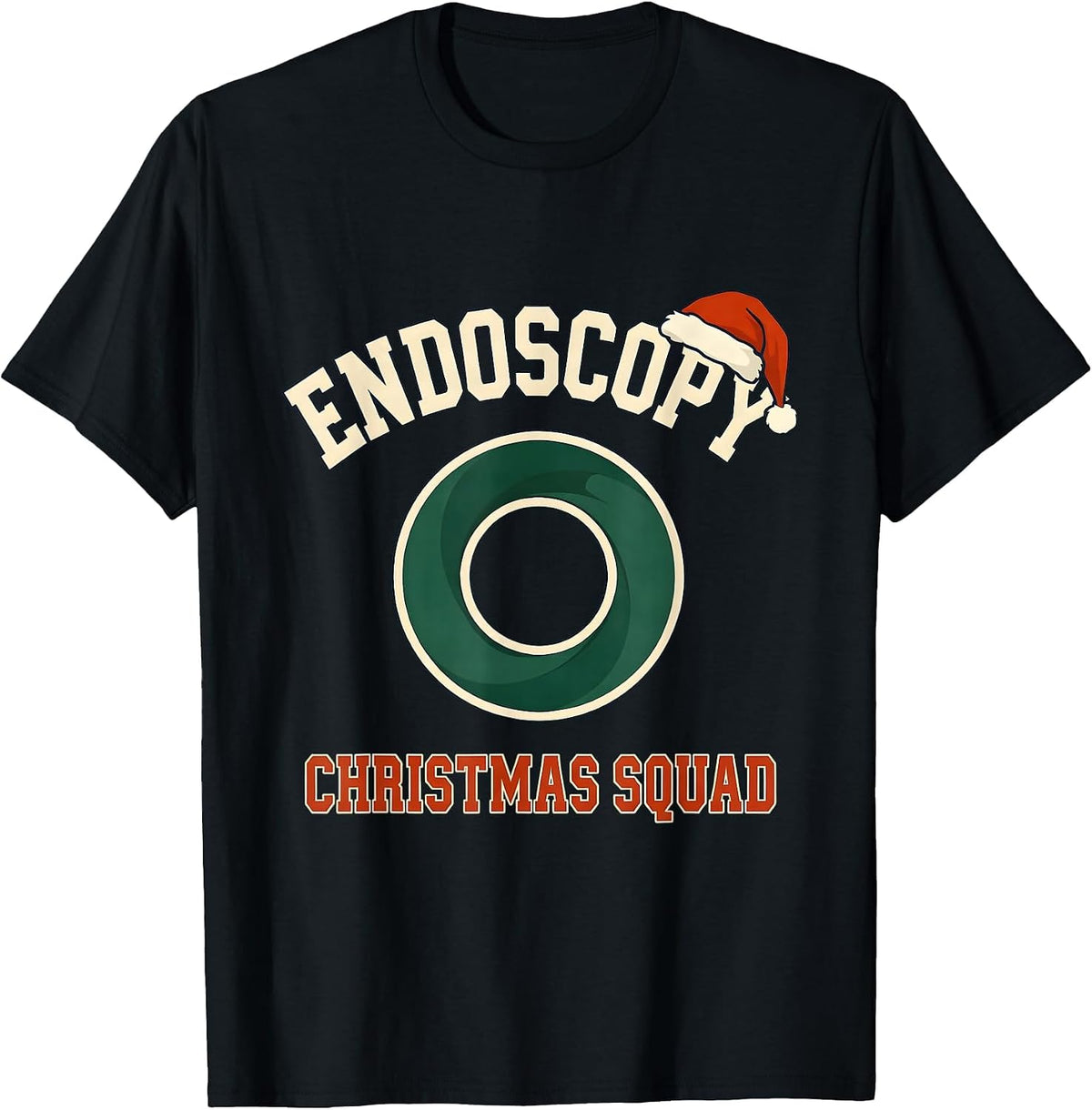 Men's Endoscopy Christmas Squad Gastro Nurse Endoscopy Tech T-Shirt - Black
