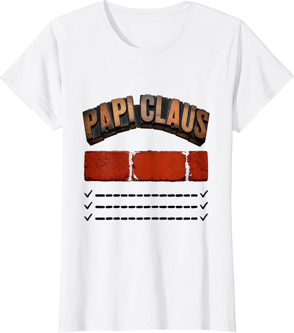 Women's Papi Claus Festive Family Holiday Matching Pajama Role T-Shirt - White