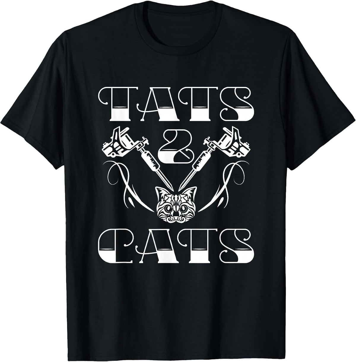 Tats and Cats Tattoo T-Shirt - Black