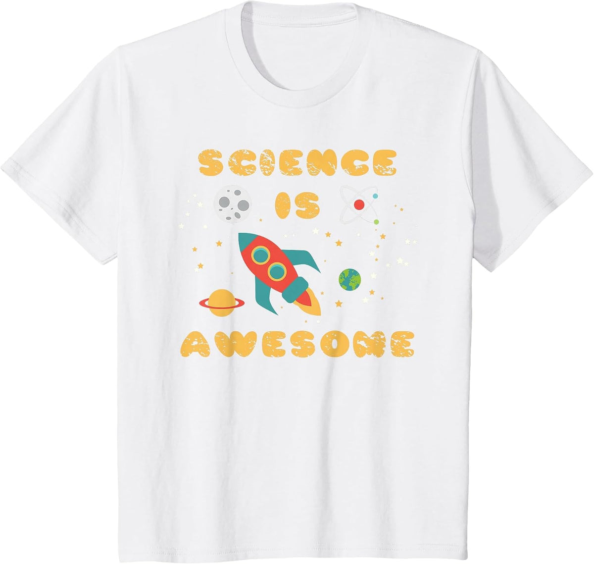 Science is Awesome Shirt Nerd Space Ship Rocket Moon T-Shirt T-Shirt - White