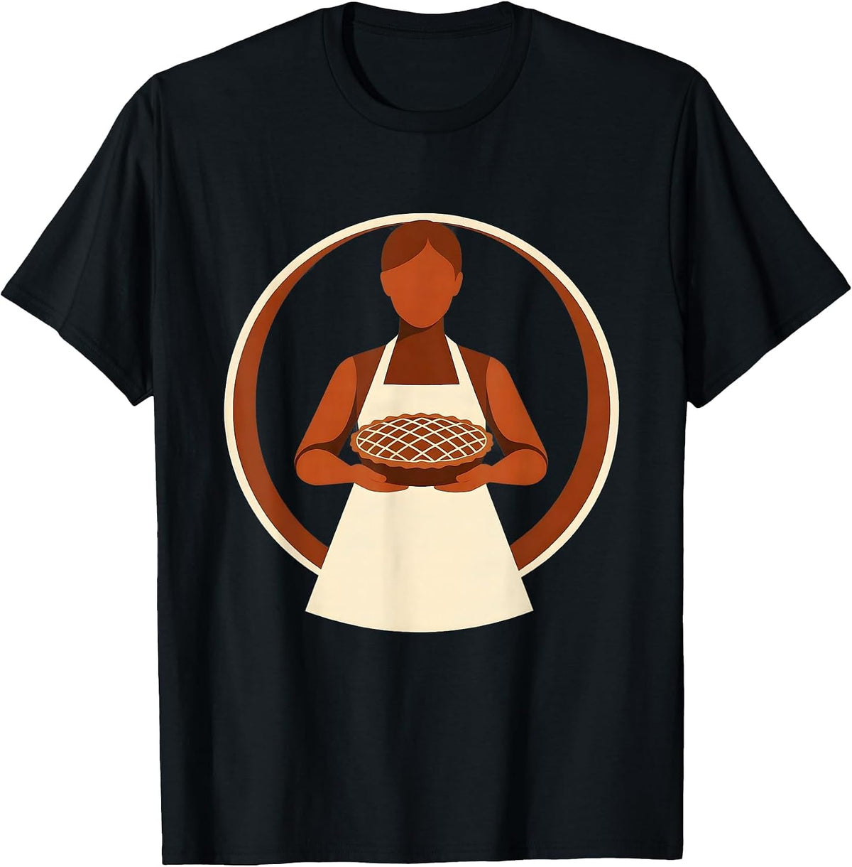 Men's Mrs. Baker Pie Illustration Graphic Tee T-Shirt - Black