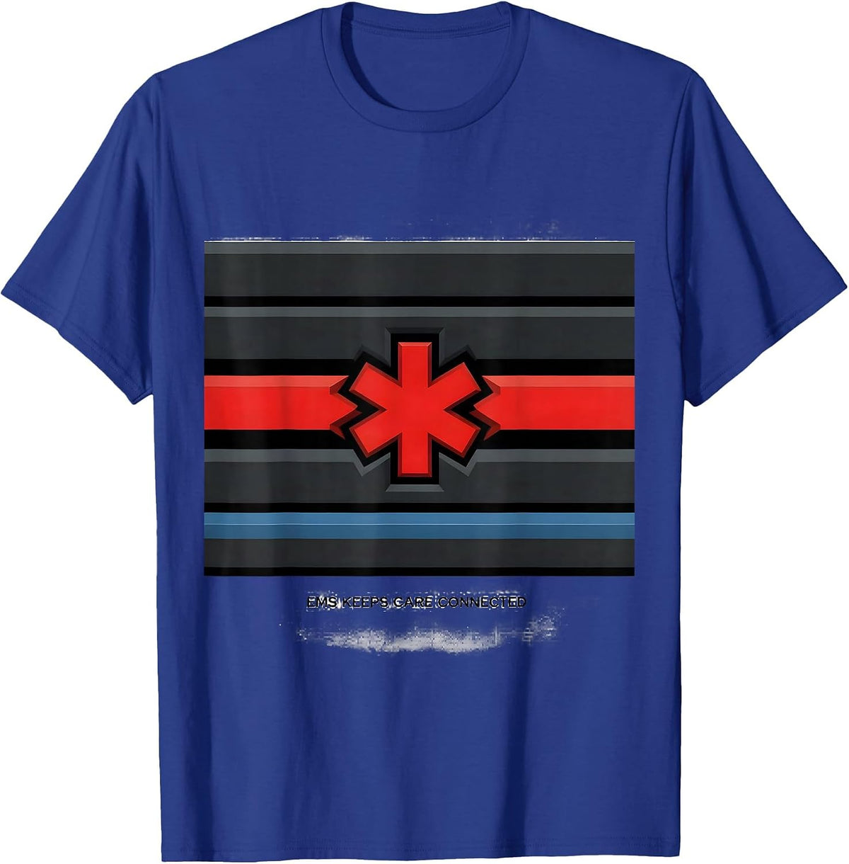 Men's EMS Keeps Care Connected Geometric Tribute First Responder T-Shirt - Royal Blue