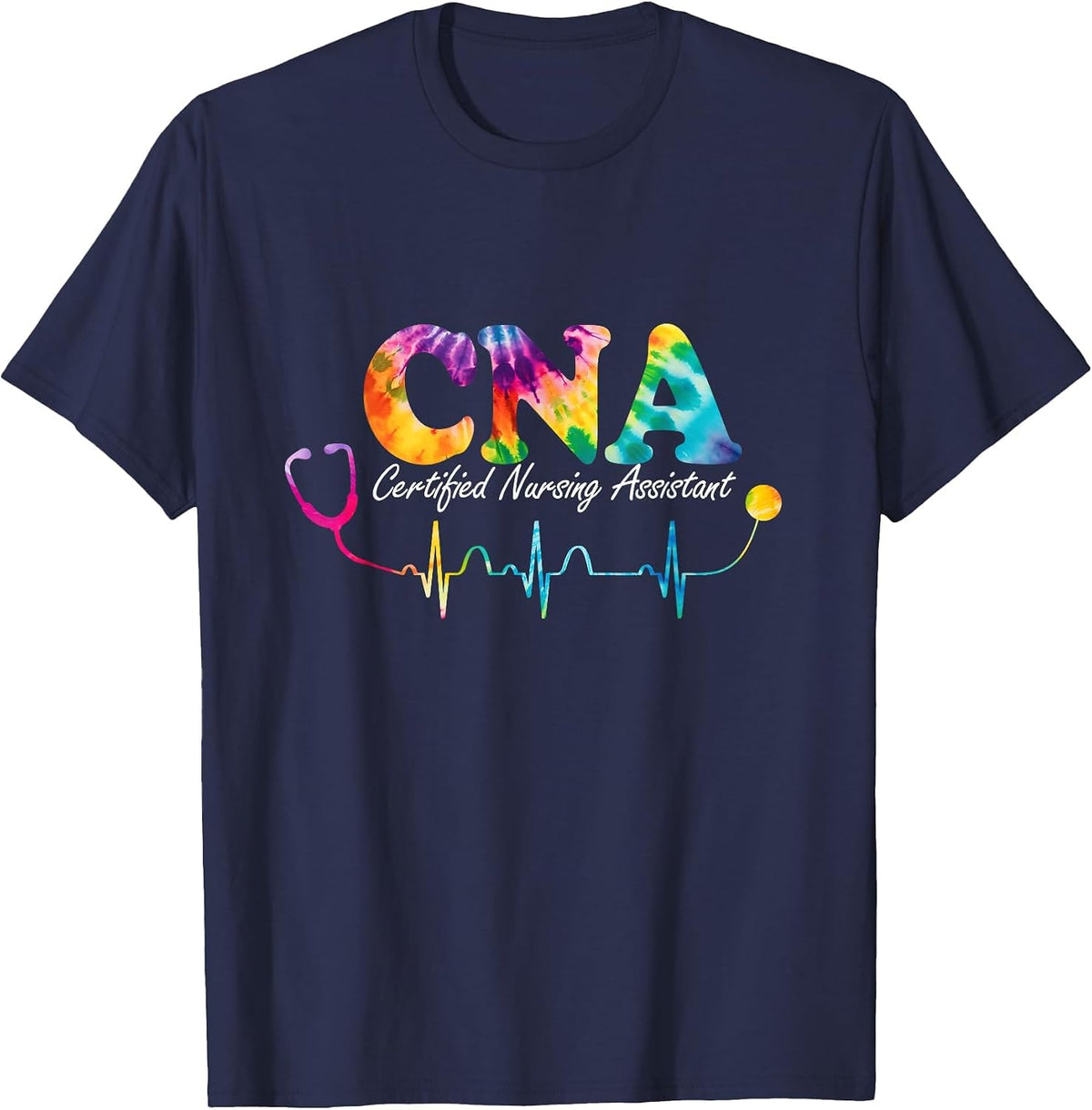 Certified Nursing Assistant Tie Dye CNA Nurse T-Shirt - Navy Blue