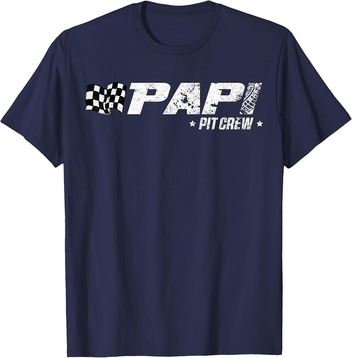 Papi Pit Crew Race Car Birthday Family Racing T-Shirt - Navy Blue