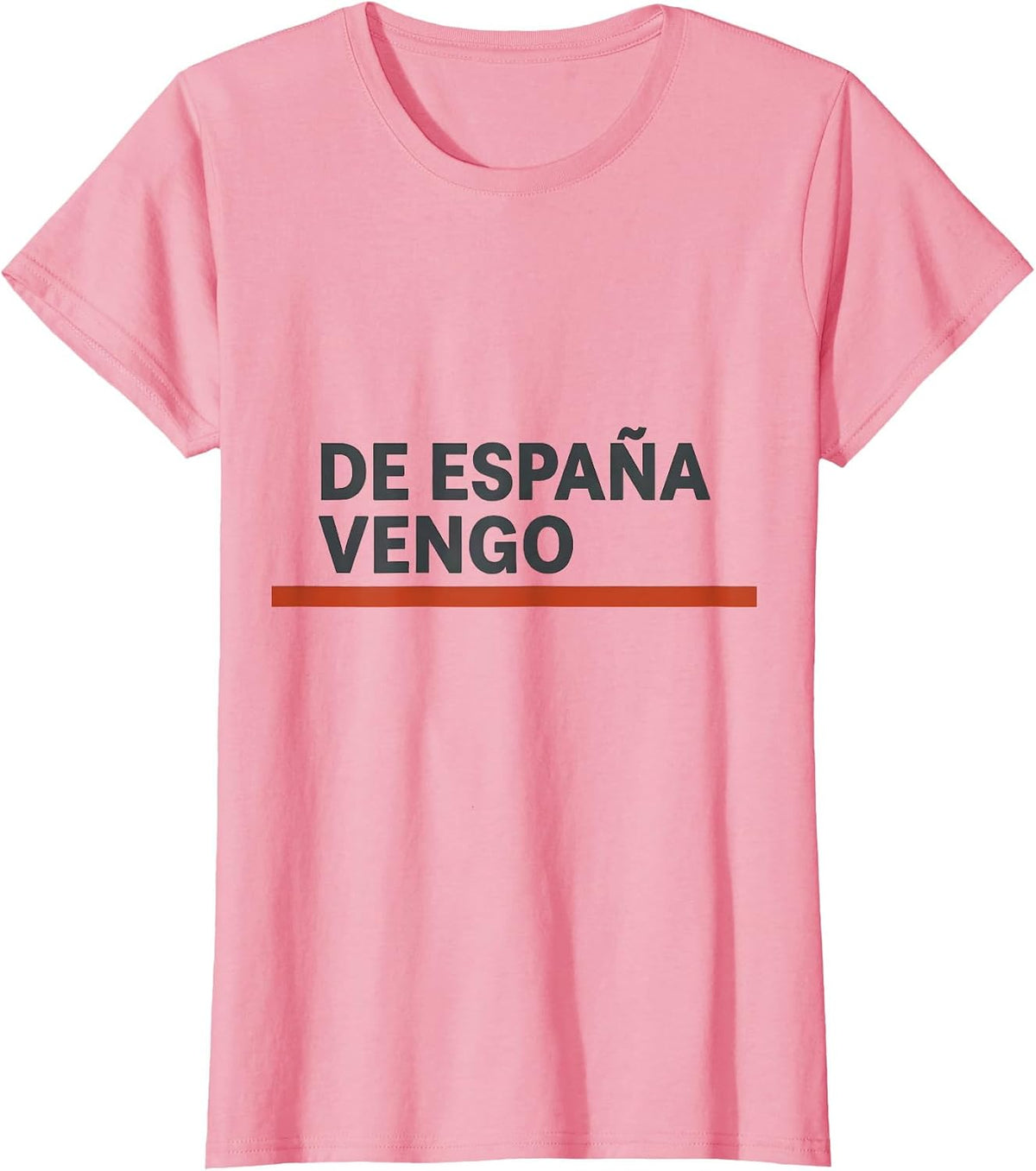 Women's De España Vengo Minimalist Spanish Heritage Souvenir T-Shirt - Pink