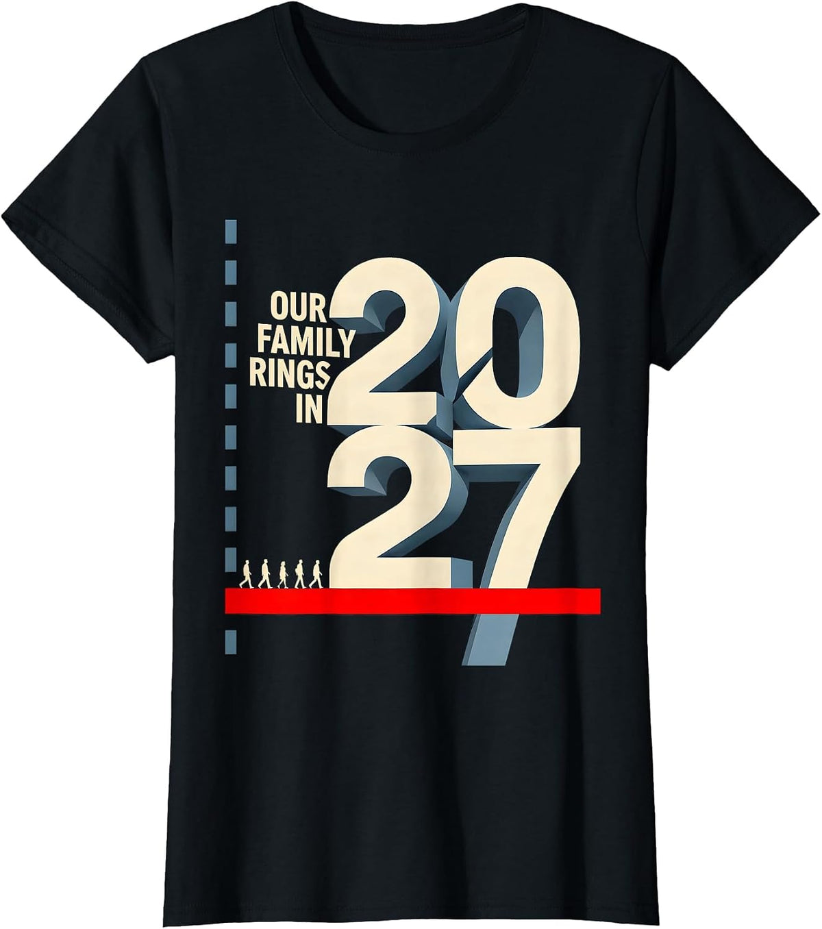 Our Family Rings In 2027 Constructivist Poster Family T-Shirt - Black