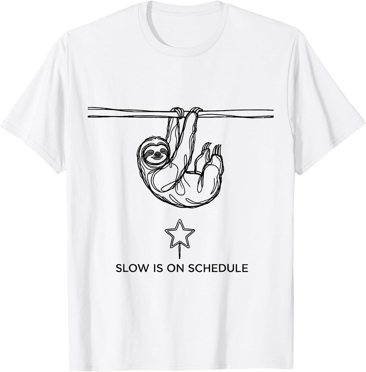 Men's Slow Is On Schedule Funny Sloth Lover Christmas Ugly Sweater T-Shirt - White