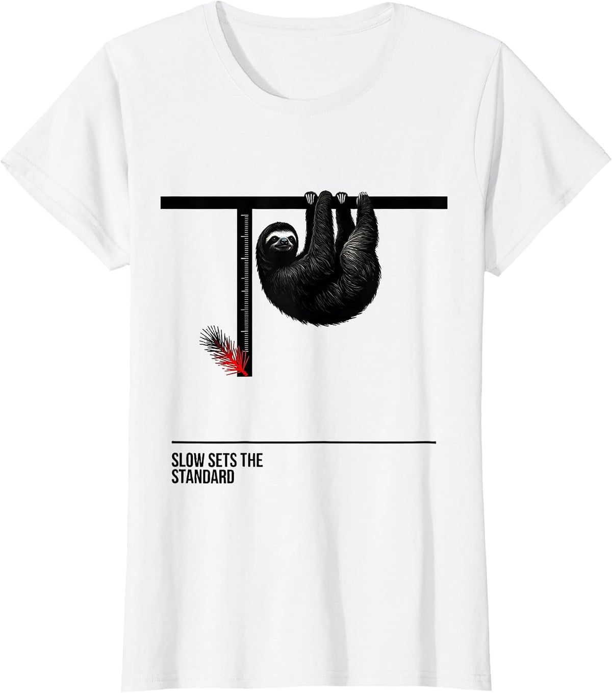 Slow Sets The Standard Funny Sloth Lover Ugly Christmas T-Shirt - White