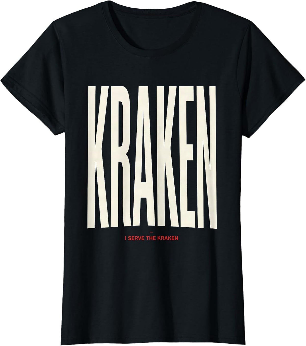 I Serve The Kraken Minimalist Octopus Lover Graphic T-Shirt - Black