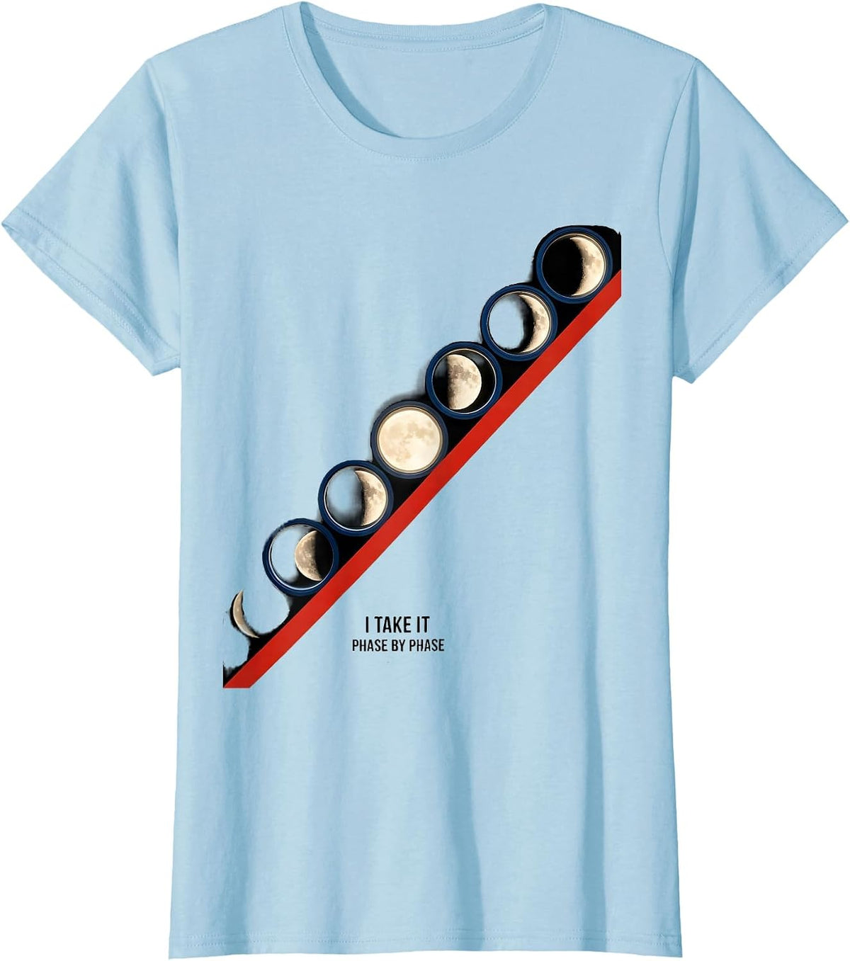 I Take It Phase By Phase Bauhaus Modernist Astronomy Science T-Shirt - Baby Blue