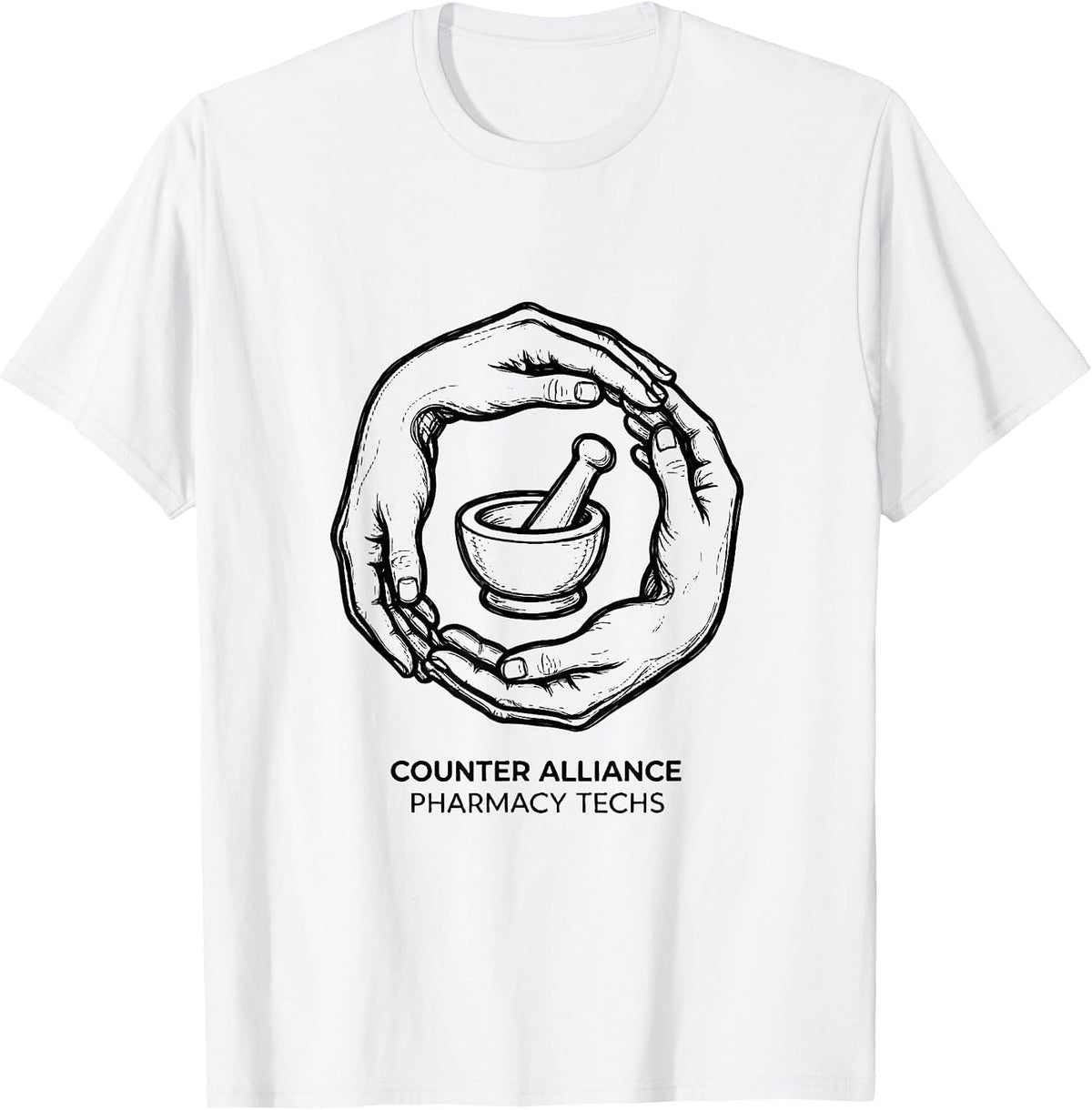 Men's Counter Alliance Pharmacy Techs Funny Pharmacy Technician T-Shirt - White