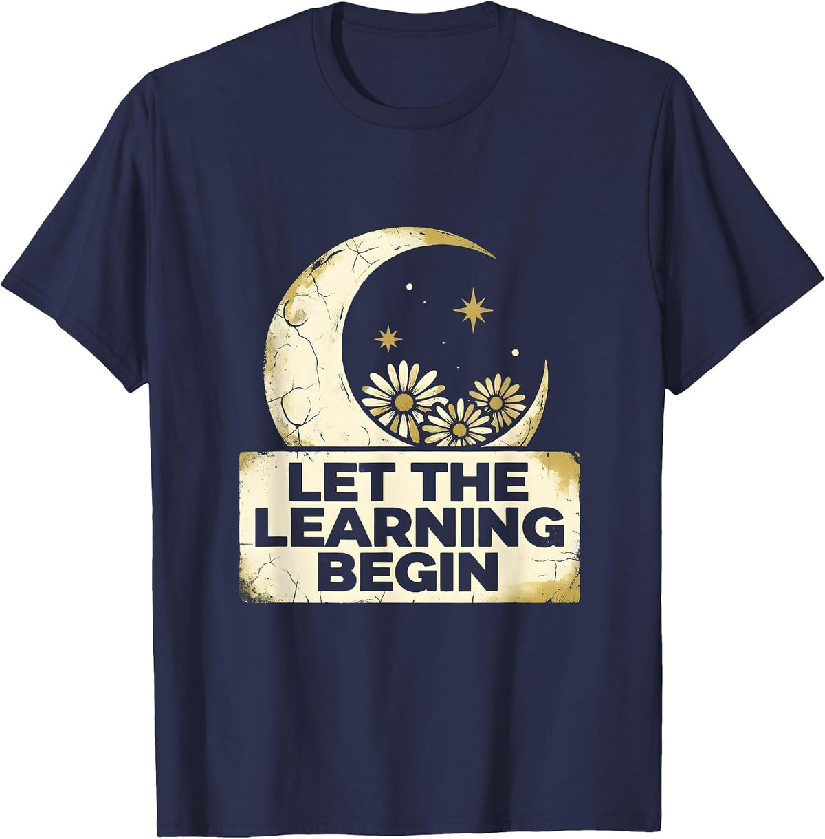 Let the Learning Begin First Day of Kindergarten T-Shirt - Navy Blue