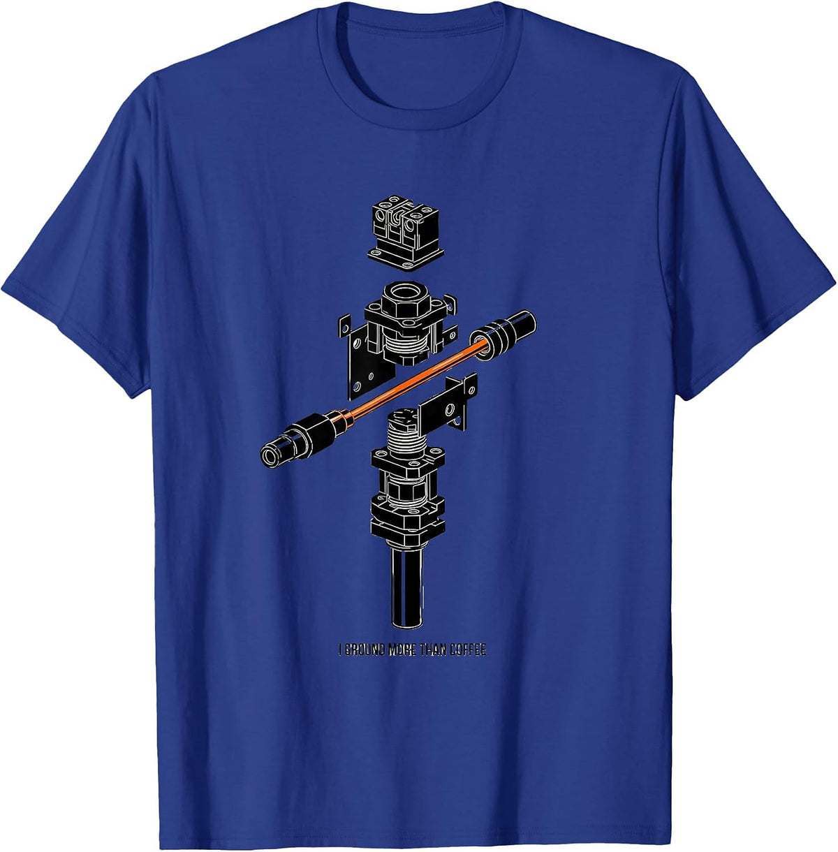 I Ground More Than Coffee Funny Electrician Trade Sarcastic T-Shirt - Royal Blue