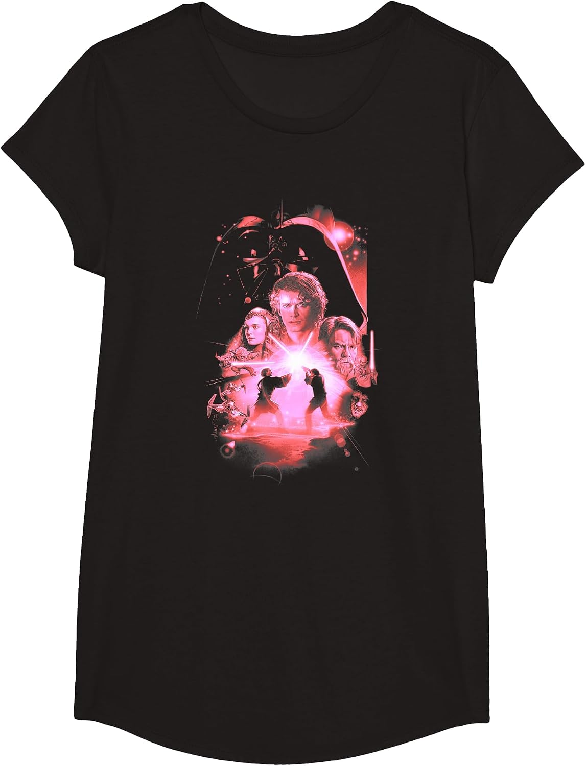 Star Wars Revenge Of The Sith Distressed Poster T-Shirt - Girls Black