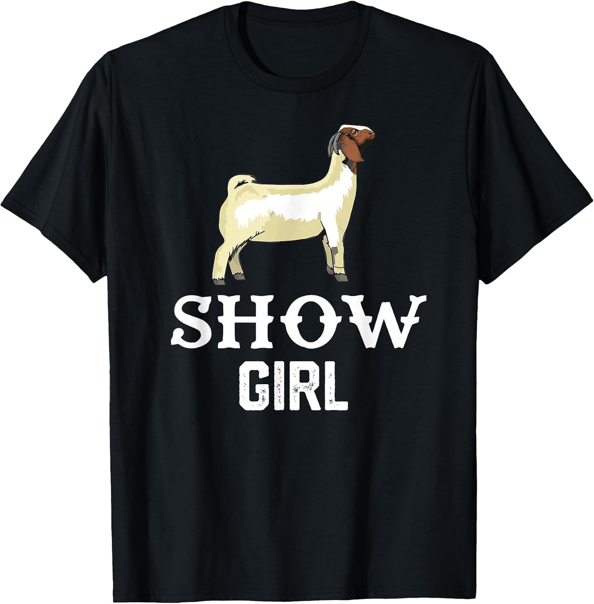 Show Boer Goat Girl T-Shirt - Black