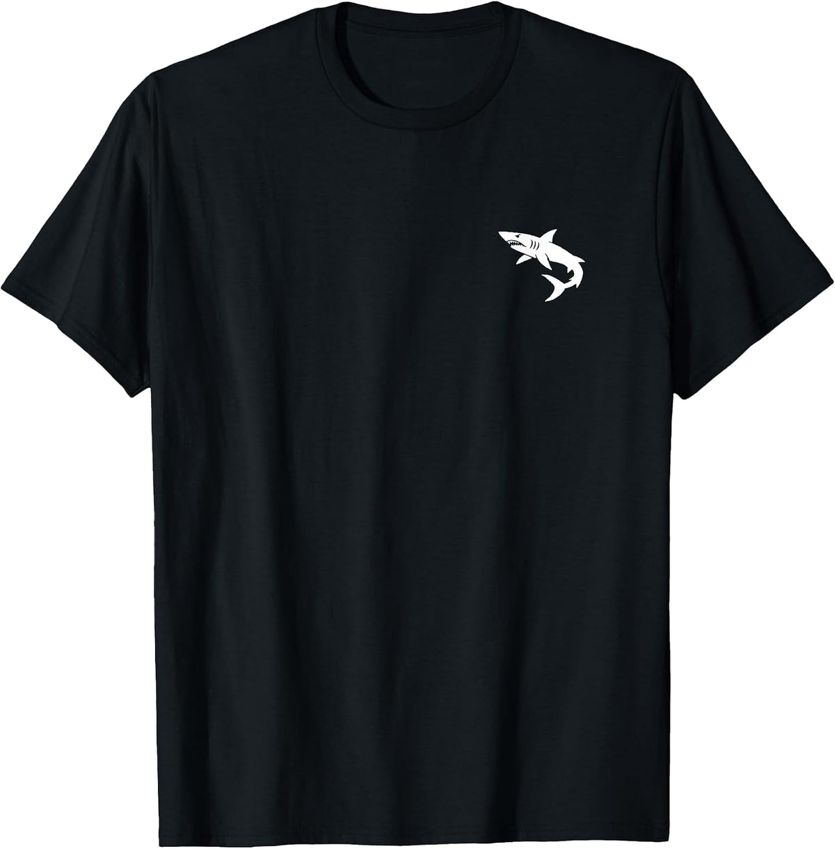 Mako Shark Minimalist Black and White T-Shirt - Black
