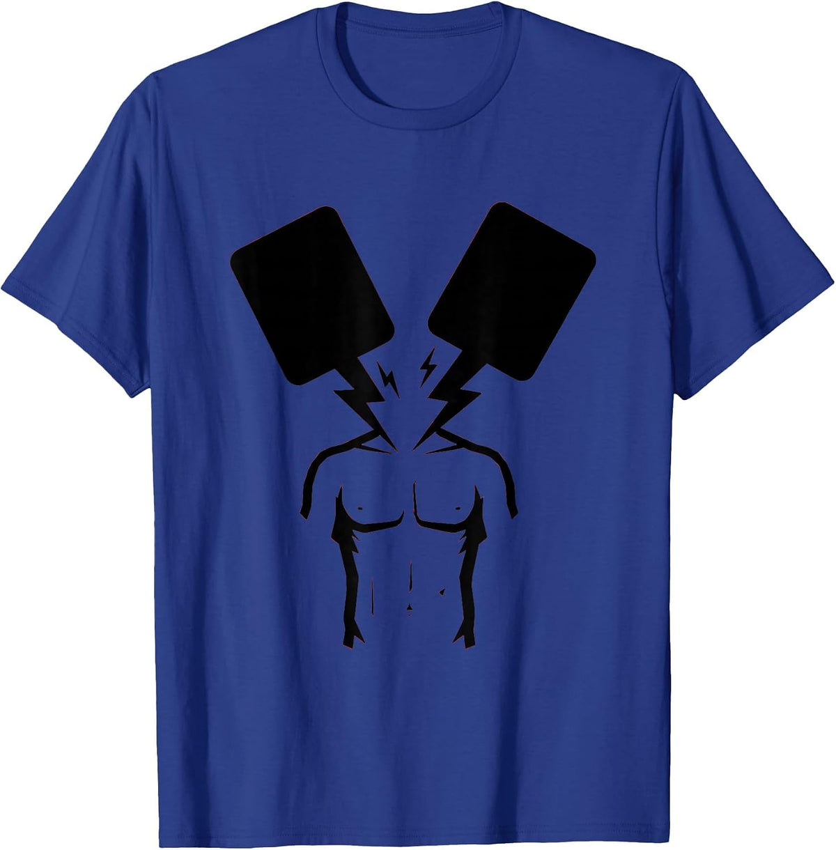 Men's EMT Defibrillator Paddles Sparking Graphic T-Shirt - Royal Blue