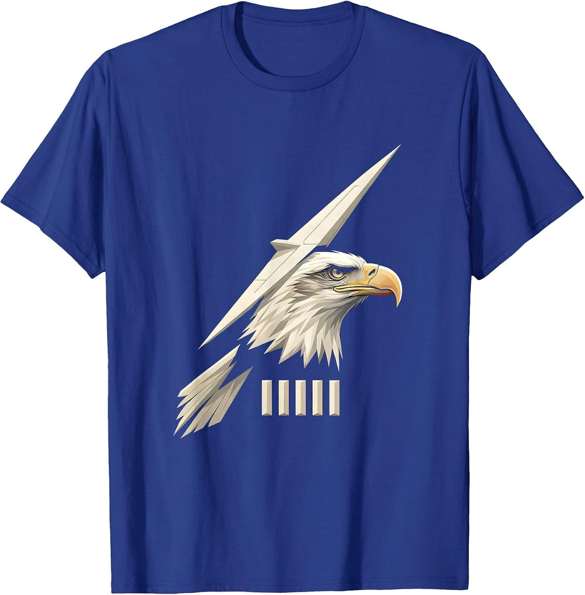 Bald Eagle Head Minimalist Patriotic Fan T-Shirt - Royal Blue