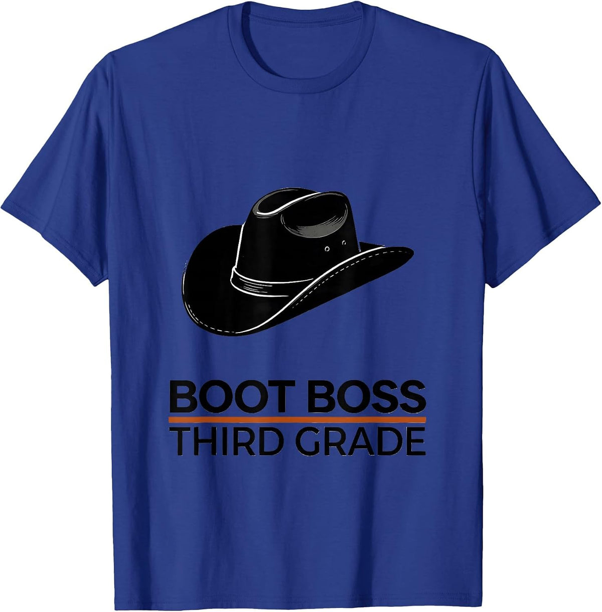 Men's Boot Boss Third Grade Western Teacher Back To School T-Shirt - Royal Blue