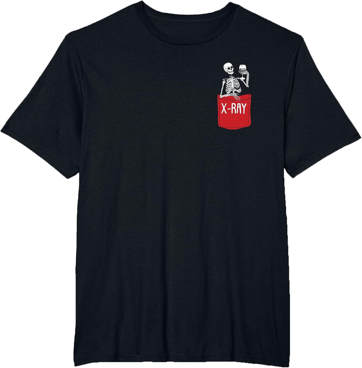 X-Ray Radiologic Technologist Funny Skeleton Pocket Rad Tech T-Shirt - Black