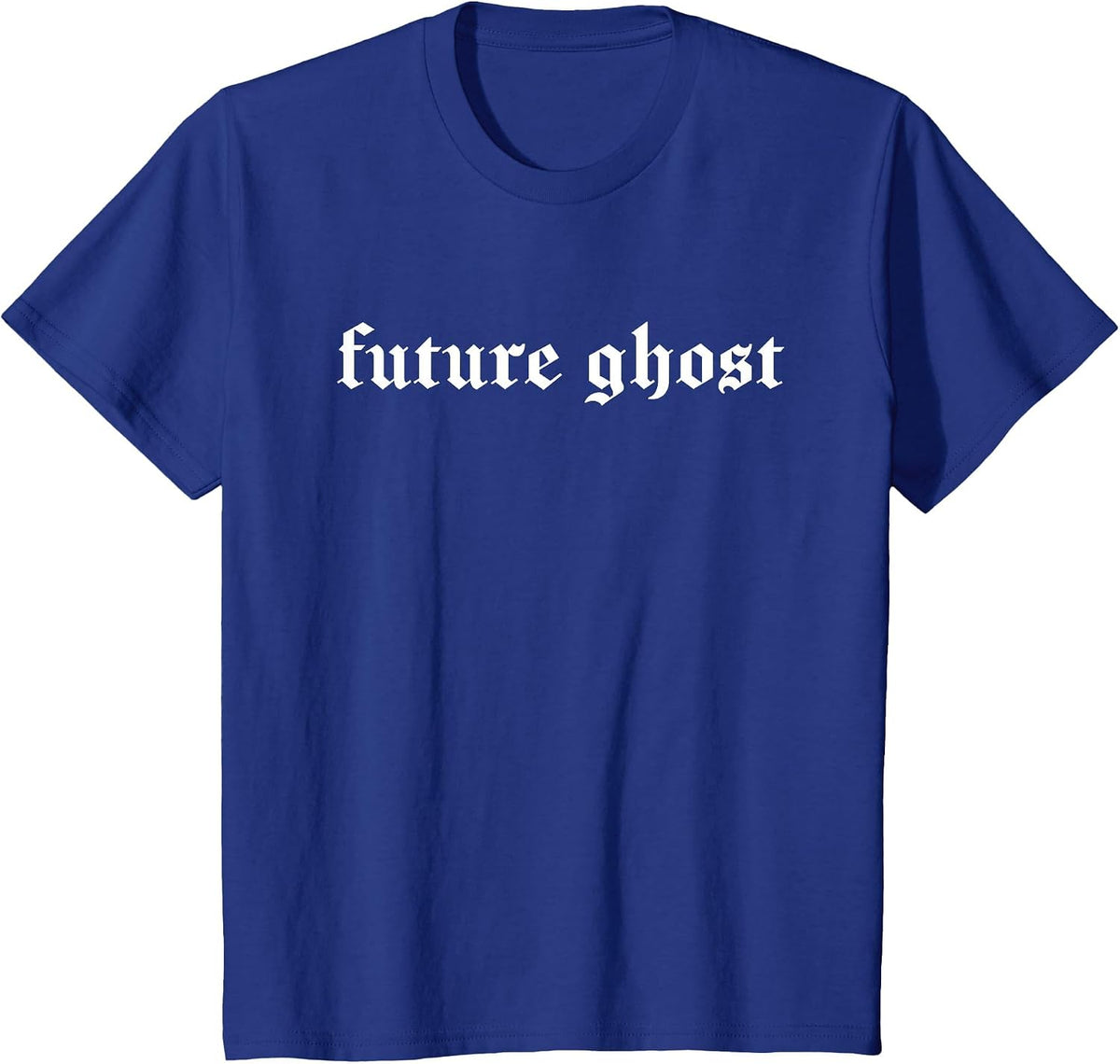 Future Ghost Minimal Gothic Halloween Typography T-Shirt - Royal Blue