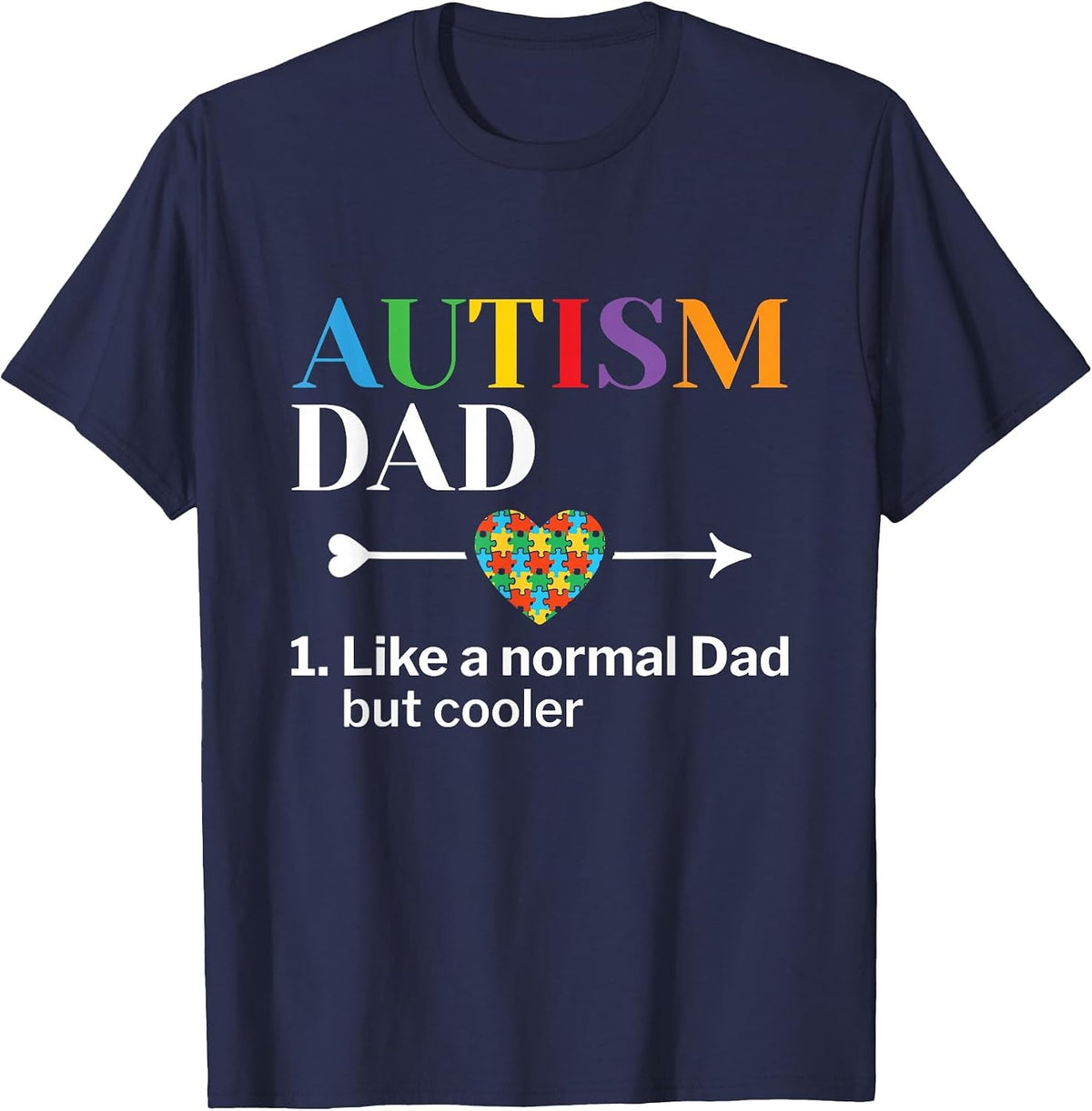Autism Dad Definition World Autism Awareness Day T-Shirt - Navy Blue