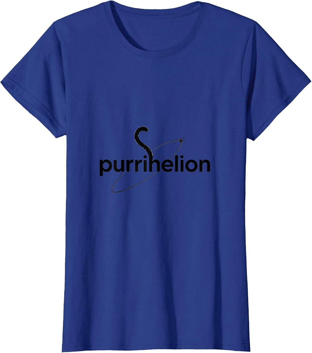 Women's Purrihelion Minimalist Cat Math Science Pun Funny Cat Lover T-Shirt - Royal Blue