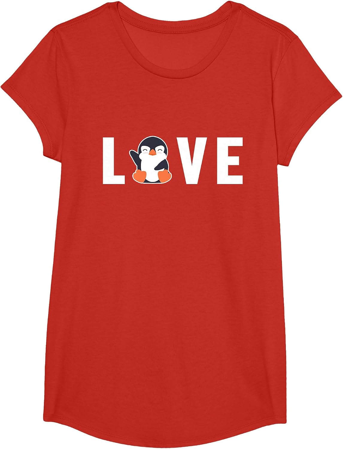 Love Sea Bird King Emperor Penguin Lover Penguin T-Shirt - Girls Red