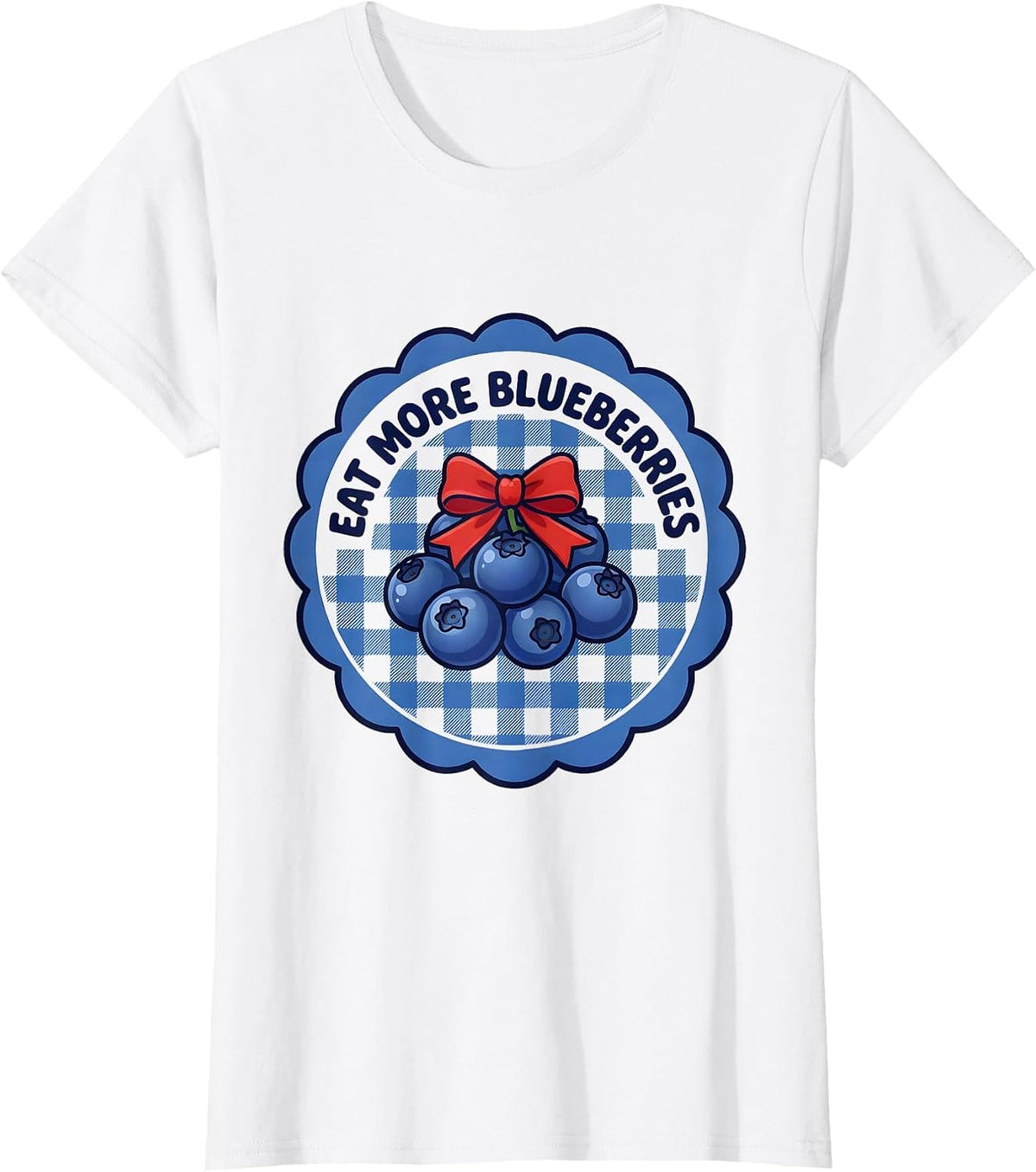 Red White and Blueberries Patriotic Fruit Design T-Shirt - White