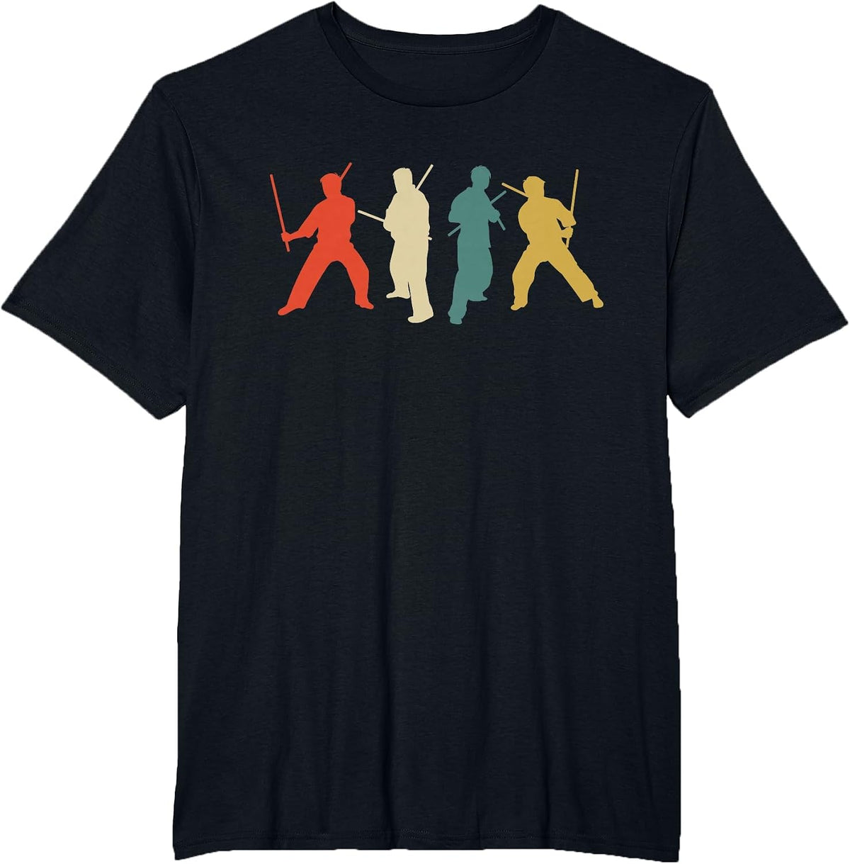 Arnis Kali Eskrima FMA Sparring Escrima Sticks Silhouette T-Shirt - Black