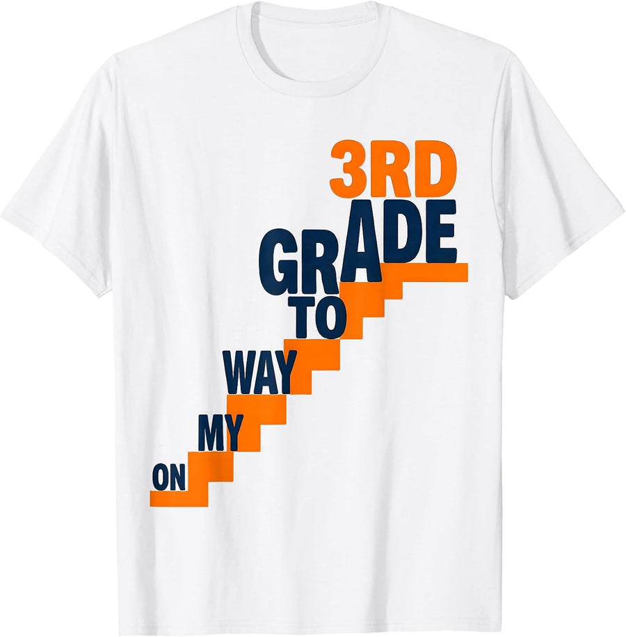 Men's On My Way To 3rd Grade Funny Back To School Student Teacher T-Shirt - White