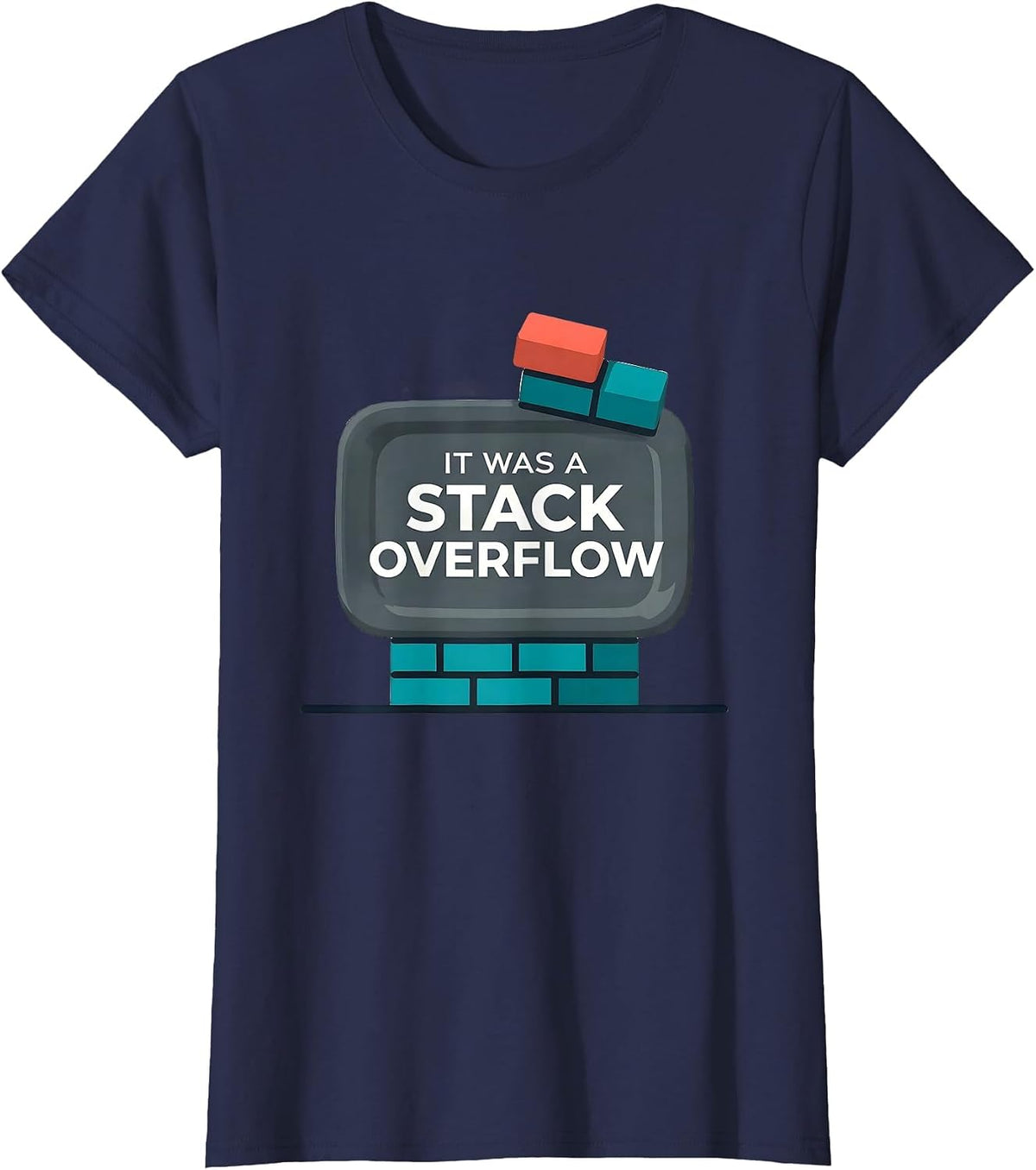 Women's It Was A Stack Overflow Funny Tech Support Programmer Gift T-Shirt - Navy Blue