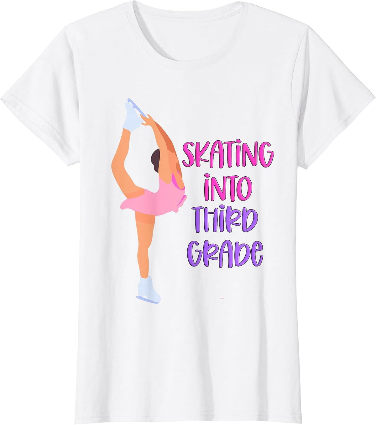 Third Grade Shirt Ice Skating Girls 1st Day School 3rd Grade T-Shirt - White