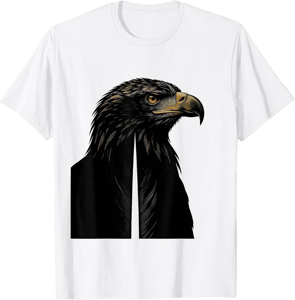 Men's Bald Eagle Minimalist Faith Mascot Pride T-Shirt - White