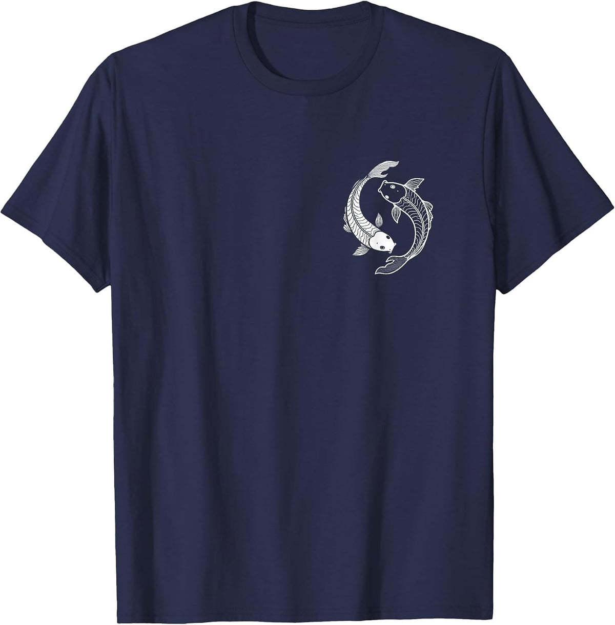 Yin Yang Koi Fish T-Shirt - Navy Blue